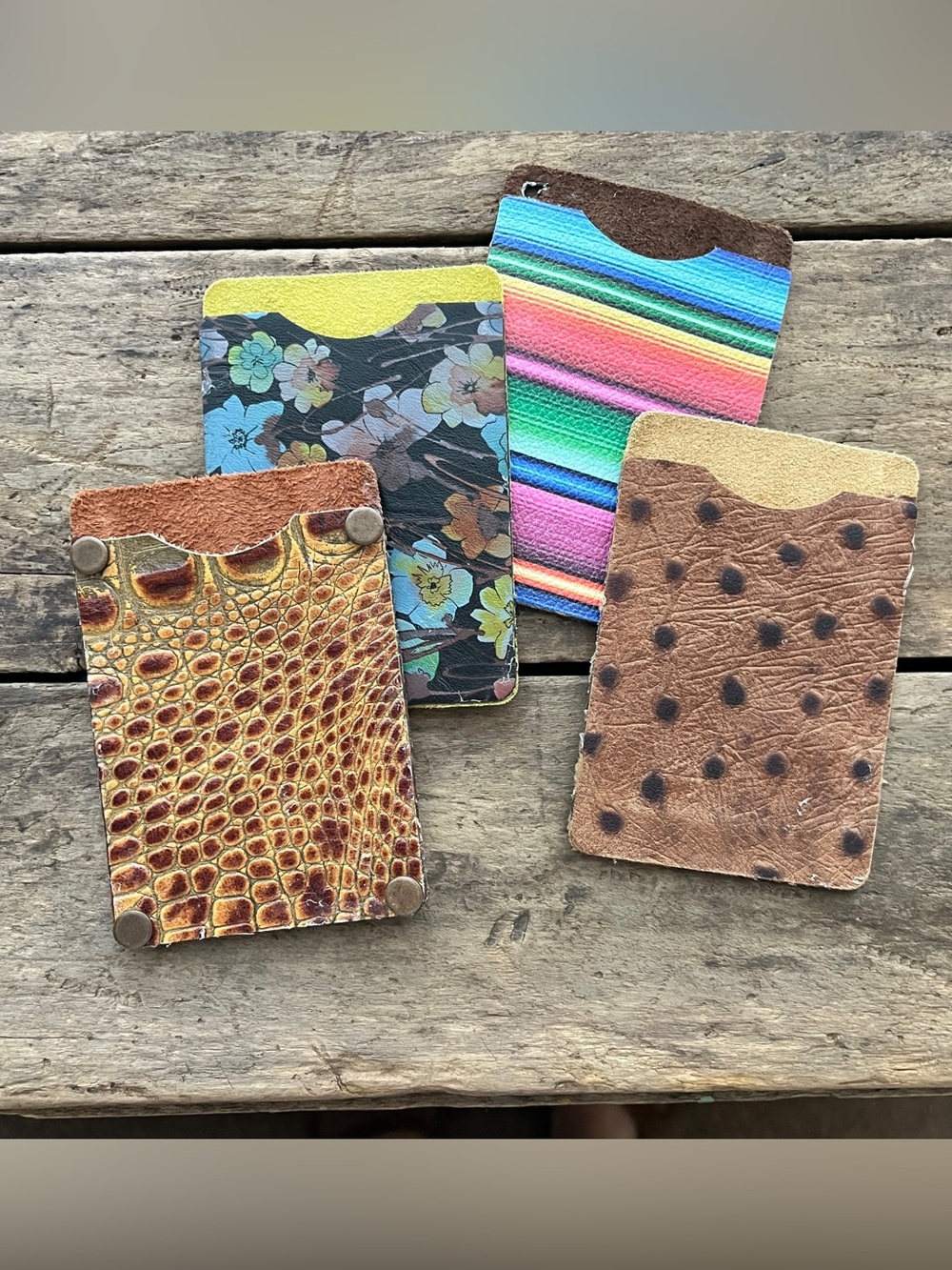 Handmade Leather Card Sleeve Lot of Four